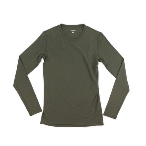 Le Bent Women's Le Base 260 Midweight Crew - Olive Night